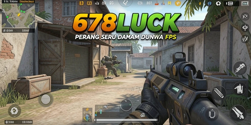 Screenshot menampilkan aksi intens dalam permainan FPS 678LUCK.
