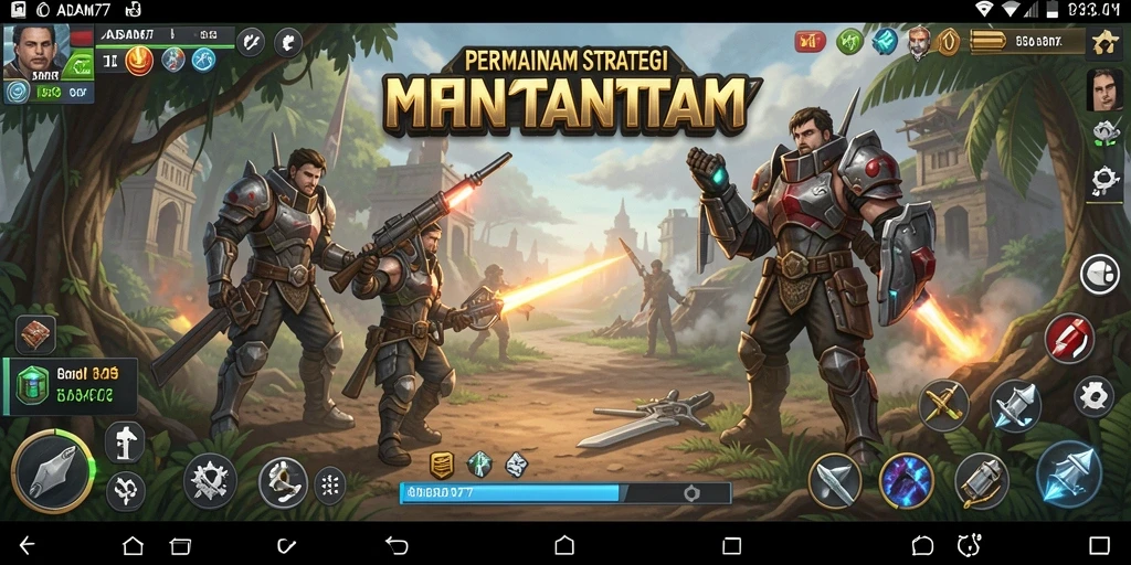 Tampilan gameplay seru dalam ADAM77 dengan strategi yang menegangkan.