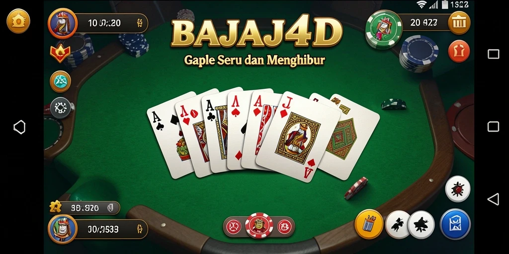 Tampilan gameplay menampilkan momen seru bermain Gaple di BAJAJ4D.