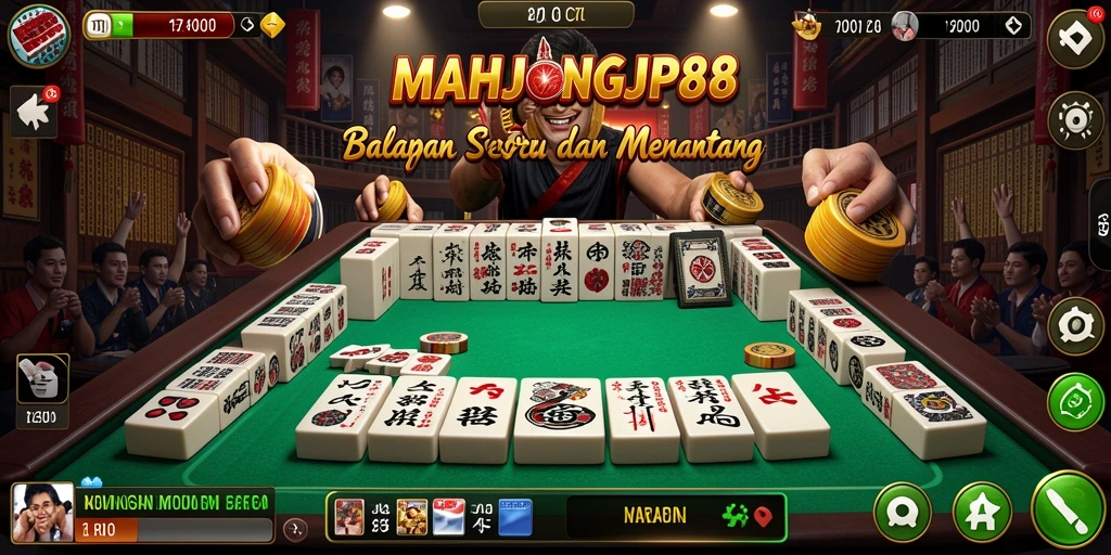 Screenshot gameplay yang menunjukkan aksi balapan seru di MAHJONGJP88.