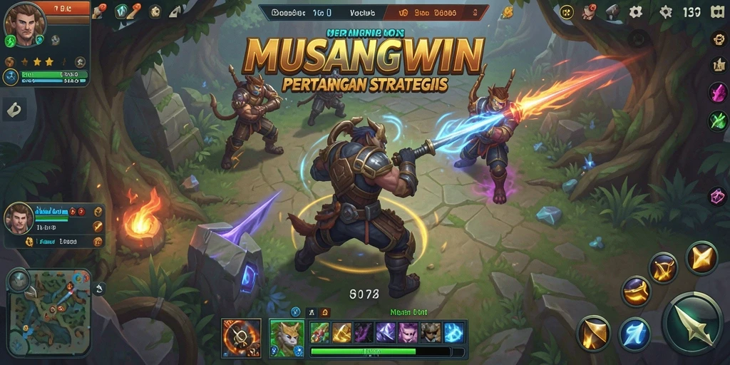 Gameplay seru dengan strategi perang tim di MUSANGWIN.