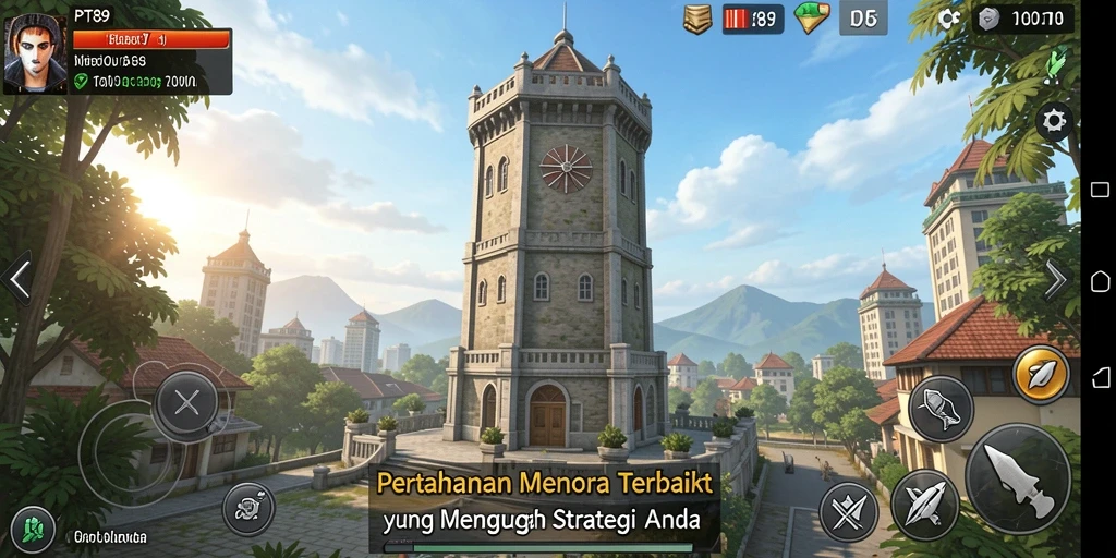 Tampilan gameplay PT89 yang mendebarkan dengan aksi Tower Defense seru.