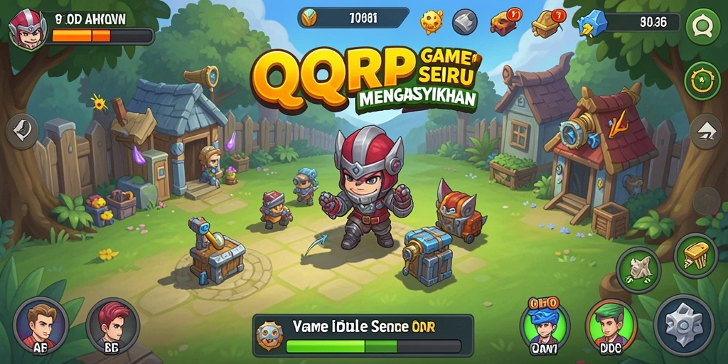 Tampilan gameplay QQRP dengan karakter yang berinteraksi di dunia Idle.