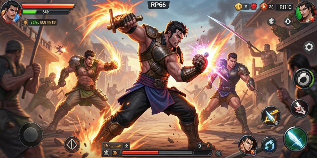 Gameplay intens RP66 dengan pertempuran seru antarpemain.