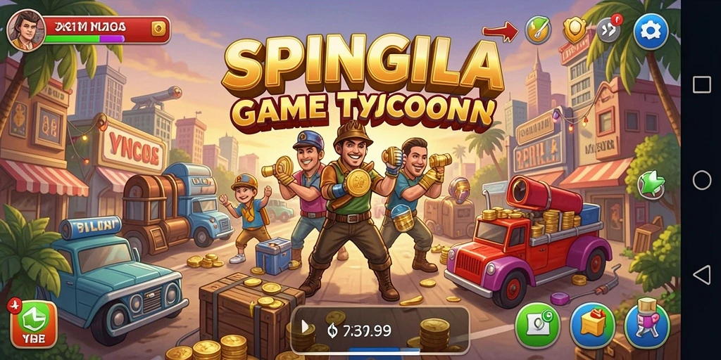 Tangkapan layar SPINGILA menampilkan aksi manajemen bisnis yang seru.