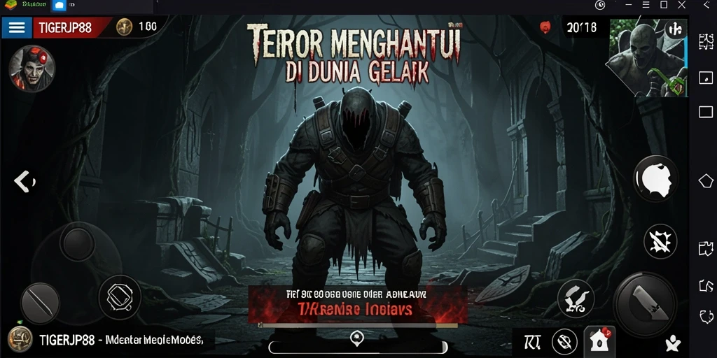 Tangkapan layar menampilkan suasana menyeramkan dari gameplay TIGERJP88.